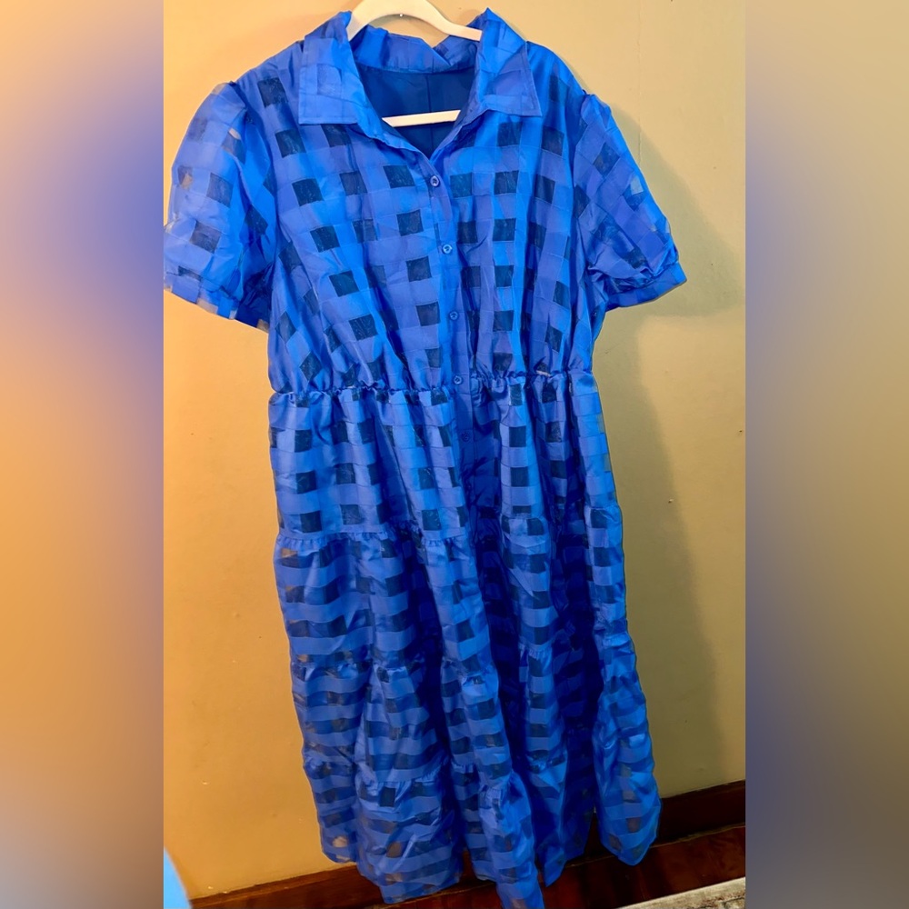SHEIN Vibrant Blue Dress